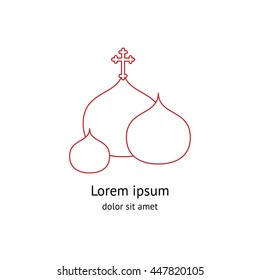 Template logo church as the orthodox church on white background . Church dome logo