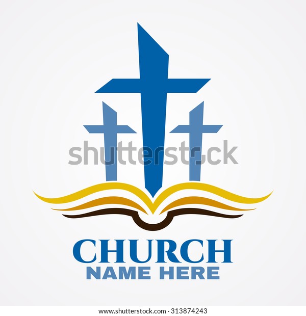 Template Logo Churches Christian Organizations Cross Stock Vector ...