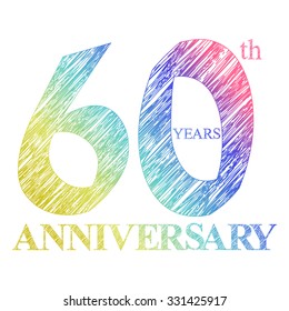template logo with a circle for anniversary. 60