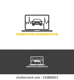 Template logo for computer diagnostics of cars