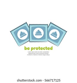 Template logo for condom. Protection concept