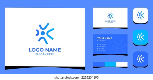 Template Logo Creative Abstract Technology and Human concept. Creative Template with color pallet, visual branding, business card and icon.