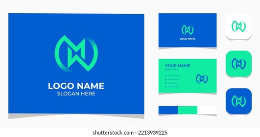 Template Logo Creative initial letter M and W infinity shape. Creative Template with color pallet, visual branding, business card and icon.