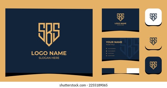 Template Logo Creative Initial S B S with shield shape concept. Creative Template with color pallet, visual branding, business card and icon.