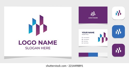 Template Logo Creative and Minimalist Buildings or architecture. Creative Template with color pallet, visual branding, business card and icon.