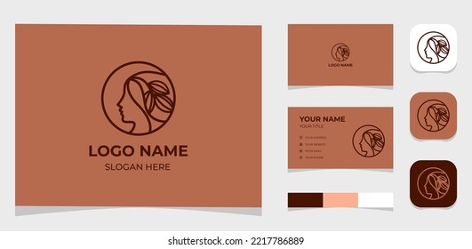 Logo de la plantilla Lenguaje creativo de la madre y el concepto de cacao o chocolate, logotipo para cafetería o SPA usar cacao. Plantilla creativa con paleta de colores, marca visual, tarjeta de visita e icono.