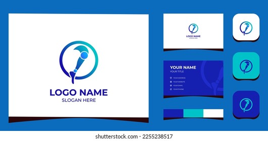 Template Logo Creative Orthopedics or Prosthetic Leg. Creative Template with color pallet, visual branding, business card and icon.