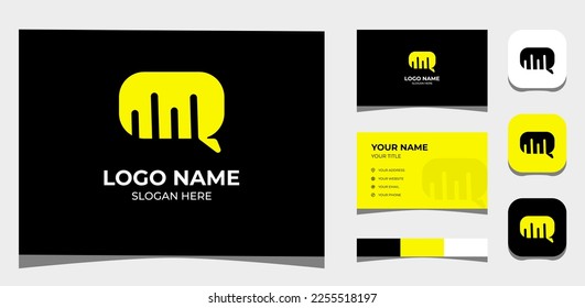 Template Logo Creative Voice chat, Initial A W R or R, Minimalist, youth, Modern concept. Creative Template with color pallet, visual branding, business card and icon.