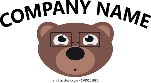 template for logo; cute animals bear; can use for pet shop or zoo; or anything else.