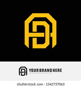 template logo DA or AD monogram logo initial handmade