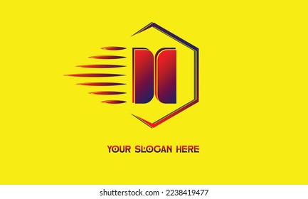 template logo design , 3d initial in hexagon 