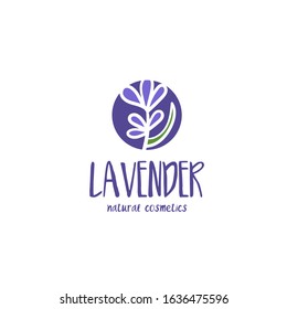 Template logo design of beautiful abstract lavender flower. Vector illustration