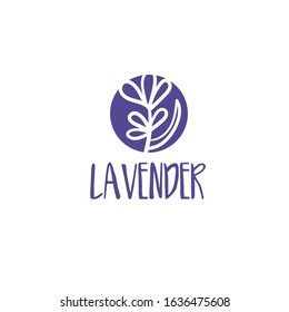 Template logo design of beautiful abstract lavender flower. Vector illustration