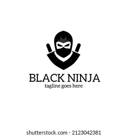 Template logo design black ninja