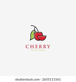Template Logo Design Cherry fruit