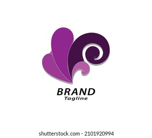 template logo design flower of purple