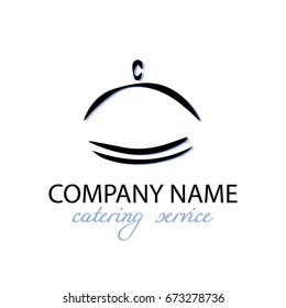 Template for logo design with graphic element. Kitchen, restaurant and catering theme.