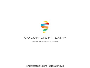 Template Logo Design For Lamp Seller, Lamp Shop, Color Led-light Designer