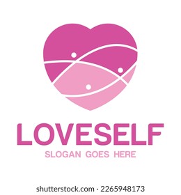 Diseño del logotipo de plantilla con tema de amor y afecto