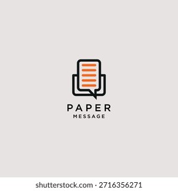 Template Logo Design Logo Paper message