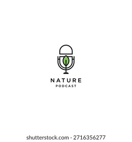 Plantilla Diseño de logotipos Logotipo podcast Naturaleza de hojas