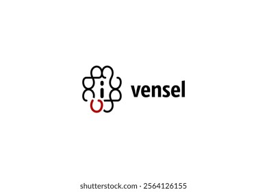 Template logo design soltion with vensel and latter I