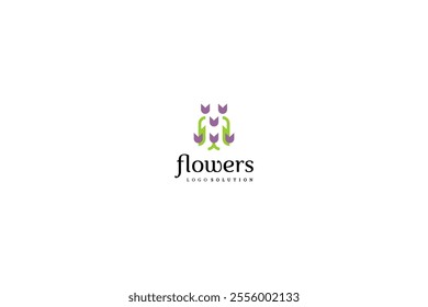 Template logo design solution with flowers image