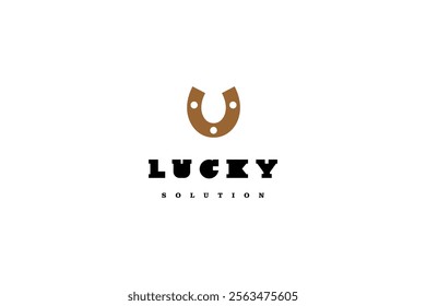 Template logo design solution with horseshoe simple image