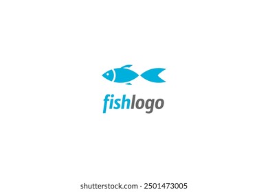 Template logo design solution with simple fish image