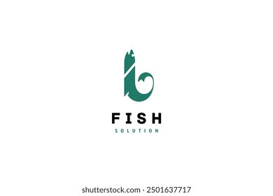 Template logo design solution with simple fish image