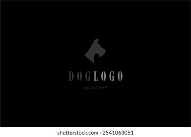 Template logo design solution with simple dog Giant Schnauzer image