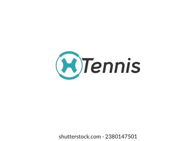 Solución de diseño de logotipo de plantilla con bola de tenis y letra interior X