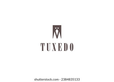 Template logo design solution with tuxedo, crow and letter m image