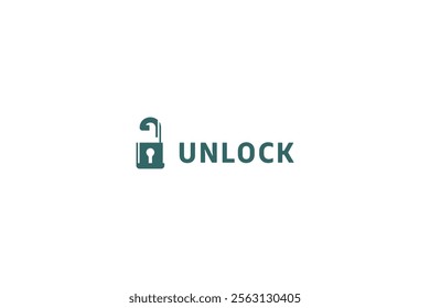 Template logo design solution with unlock image