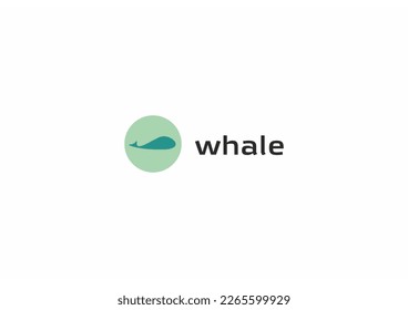 Solución de diseño de logotipo de plantilla con imagen de estimulación de ballenas