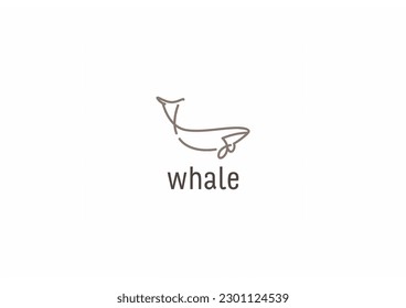 Template logo design solution with whale minimalist sign