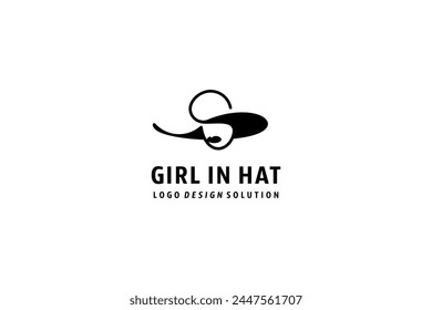 Solución de diseño de logotipo de Plantilla con mujer o niña en sombrero