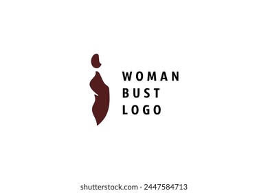 Template logo design solution with woman bust simple image, minimalist, laconic picture