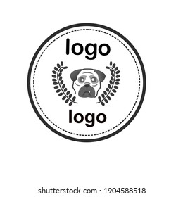 template logo dog on cycle