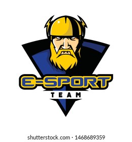 template logo e sport man with beard