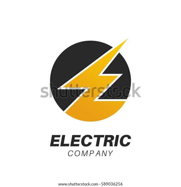 Template Logo Electric Company Customer Service Stock Vector