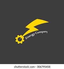 Template logo for electro companies in the form of lightning and gears
