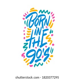 Template logo elements on white background. Poster or invitation for party in retro style. Back to the 90's. Vector illustration in trendy 80s-90s.