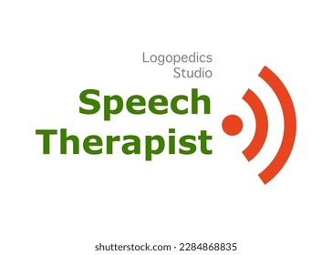 Template for logo or emblem Speech Therapist, speech therapist studio. Concept for banner, poster 