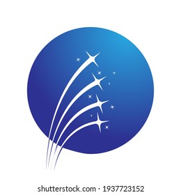 Template for the logo of a firework display, festival, salute, or holiday. Vector illustration, flat design.