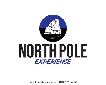 Template for a logo formed by the icon of an iceberg and a text that says: North Pole, experience.