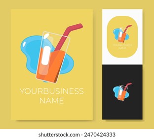 template logo, with fresh juice along with splash effect