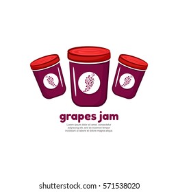 Template logo for grapes jam