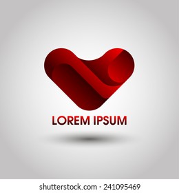 Template logo with heart. Abstract. Vector illustration. EPS 10