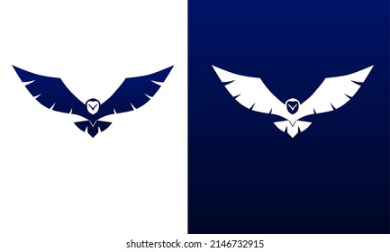 Template logo icon owl spread wing perfect for freedom concept